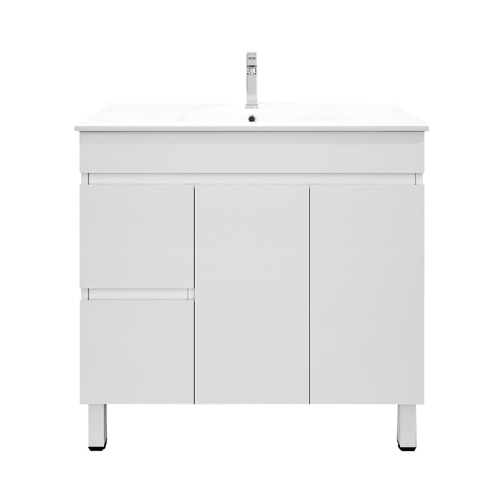 BIANCA 900mm PVC Freestanding Vanity (LHD) (+ BIA-90KB+ OP 90)