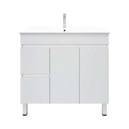 BIANCA 900mm PVC Freestanding Vanity (LHD) and (RHD) - Left-Hand Drawer / Cabinet Only / Legs