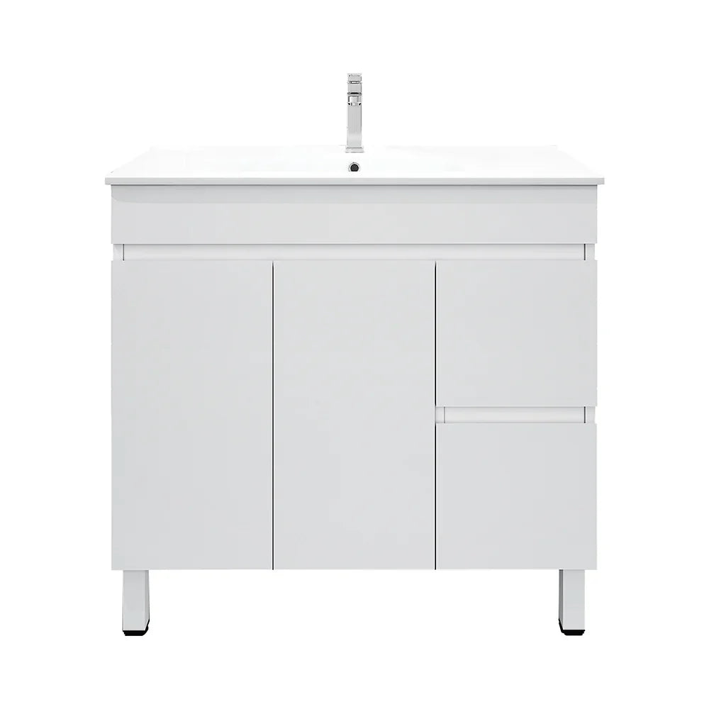 BIANCA 900mm PVC Freestanding Vanity (LHD) and (RHD) - Left-Hand Drawer / Cabinet Only / Kickboard