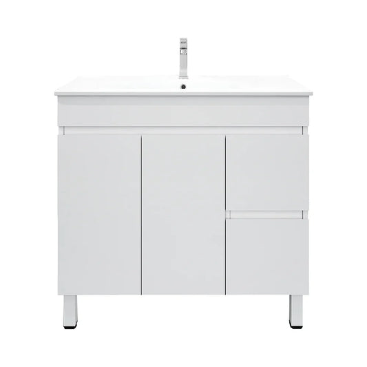 BIANCA 900mm PVC Freestanding Vanity (LHD) and (RHD) - Right-Hand Drawer / Cabinet Only / Legs