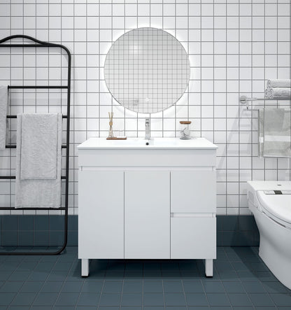 BIANCA 900mm PVC Freestanding Vanity (RHD) (+ BIA-90KB+ OP 90)