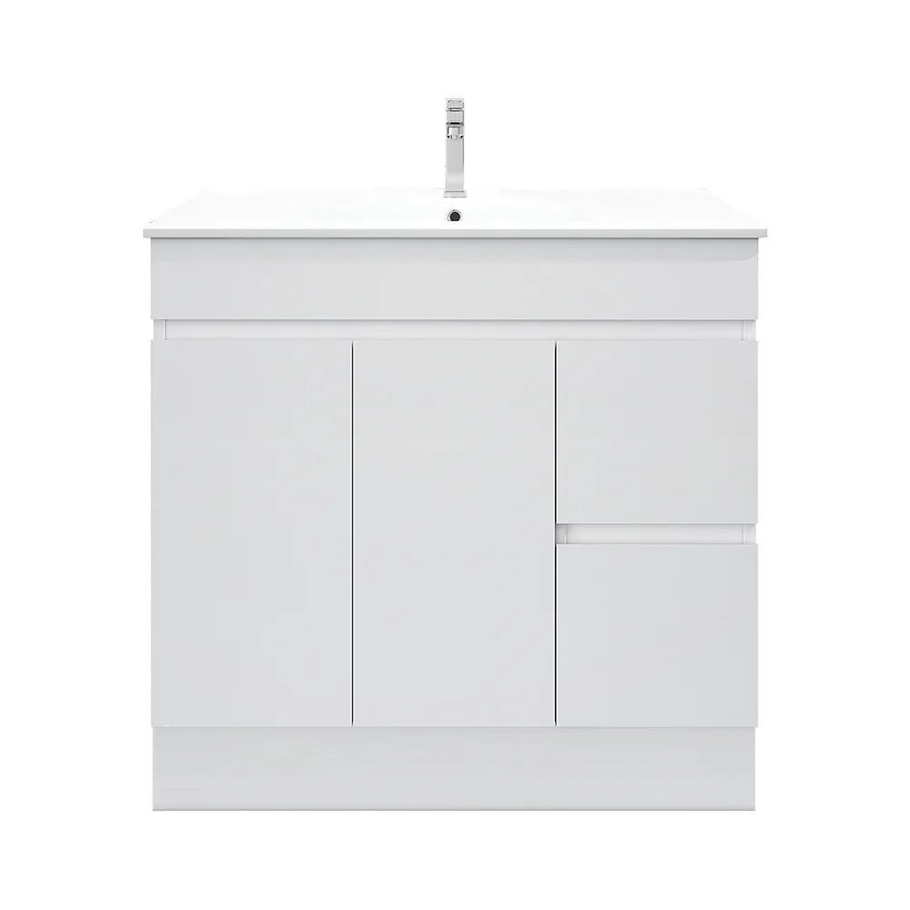 BIANCA 900mm PVC Freestanding Vanity (LHD) and (RHD) - Left-Hand Drawer / Cabinet Only / Kickboard