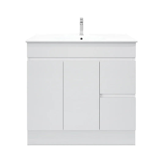 BIANCA 900mm PVC Freestanding Vanity (LHD) and (RHD) - Right-Hand Drawer / Cabinet Only / Kickboard