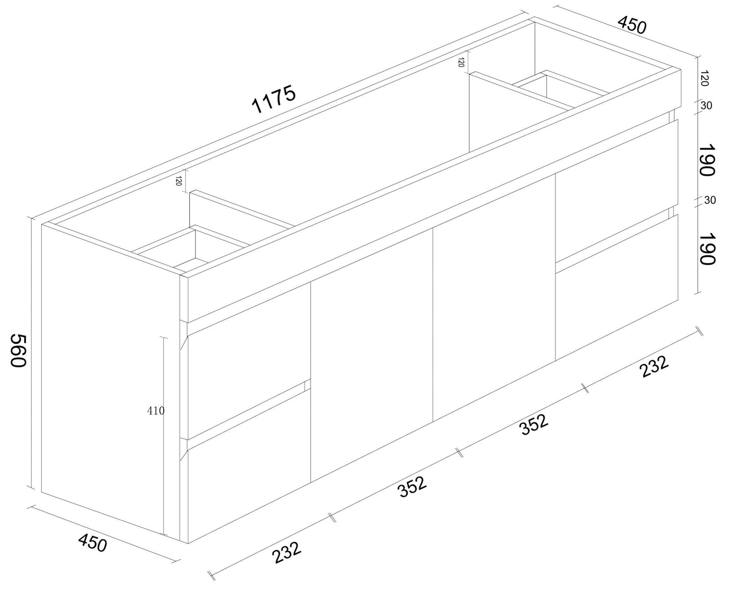 BIANCA 1200mm PVC Wall-Hung Vanity (+ OP 120)