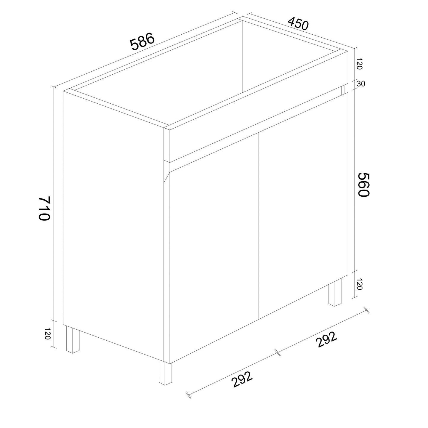 BIANCA 600mm PVC Freestanding Vanity (+ OP 60)