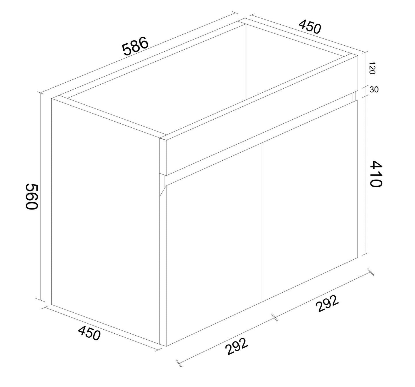 BIANCA 600mm PVC Wall-Hung Vanity (+ OP 60)