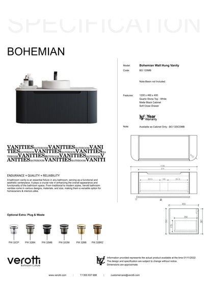 BOHEMIAN 1200 VANITY
