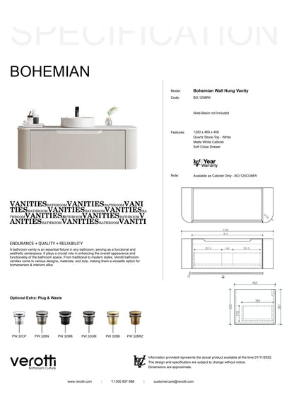 BOHEMIAN 1200 VANITY
