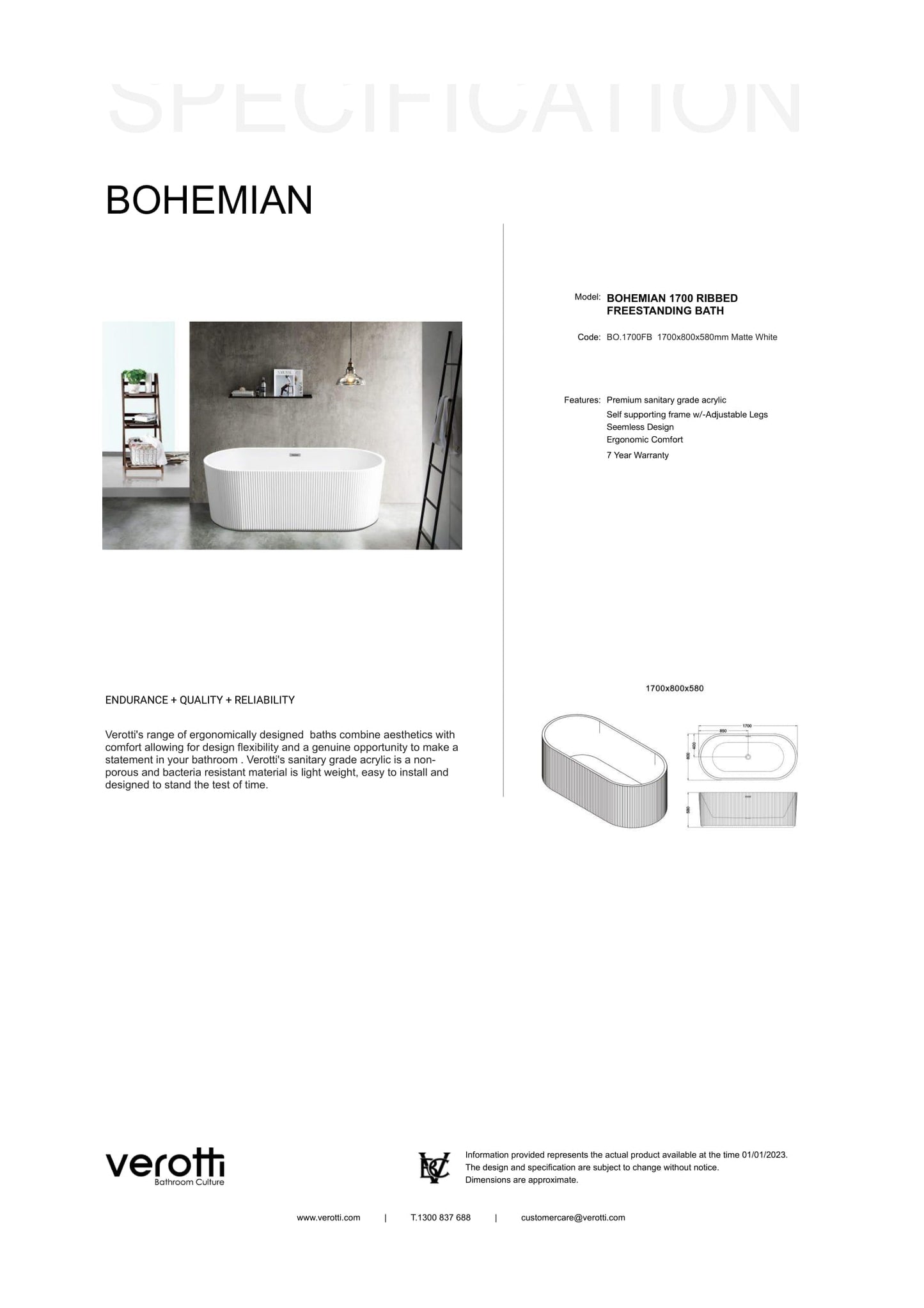 BOHEMIAN FREESTANDING BATH
