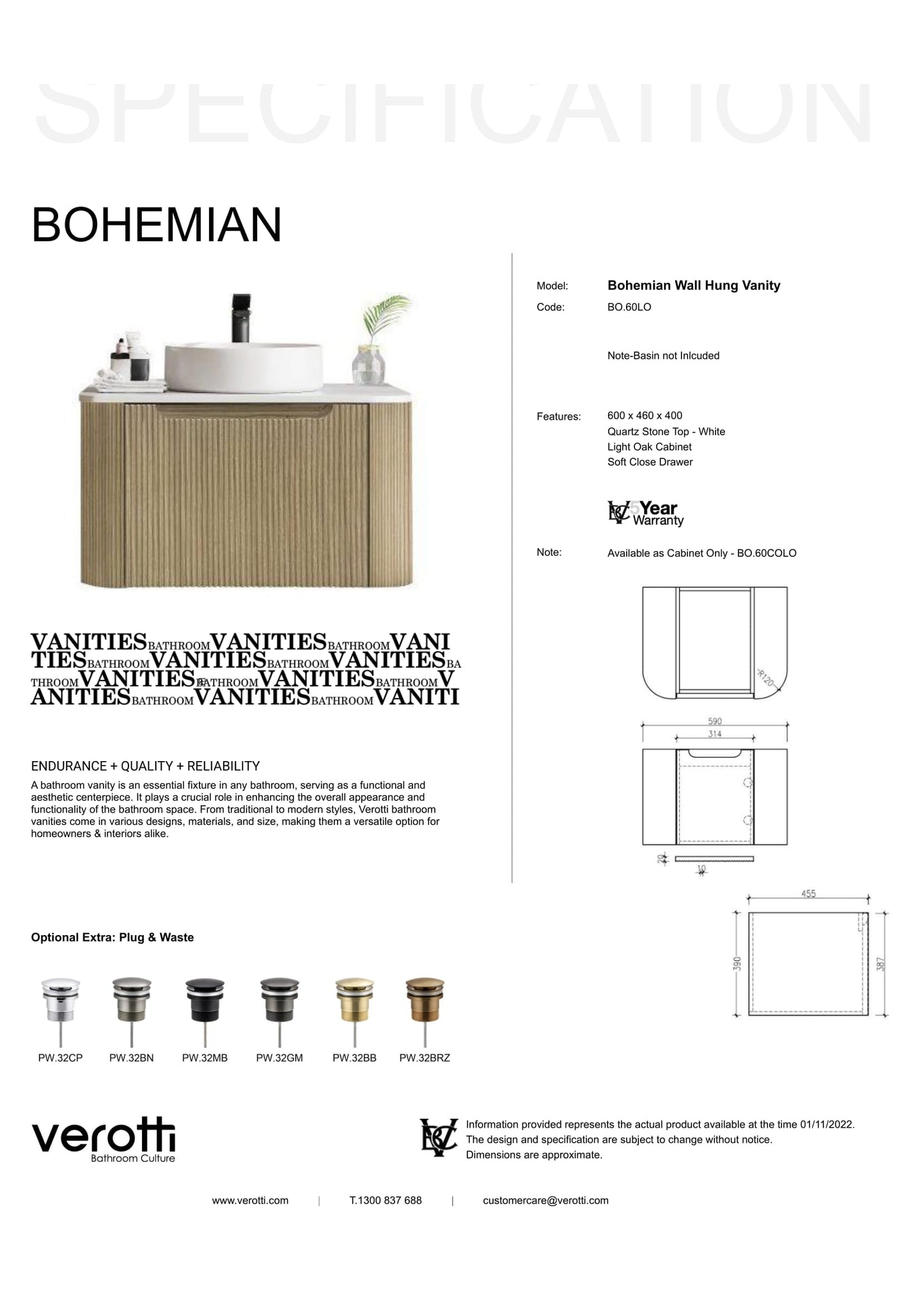 BOHEMIAN 600 VANITY