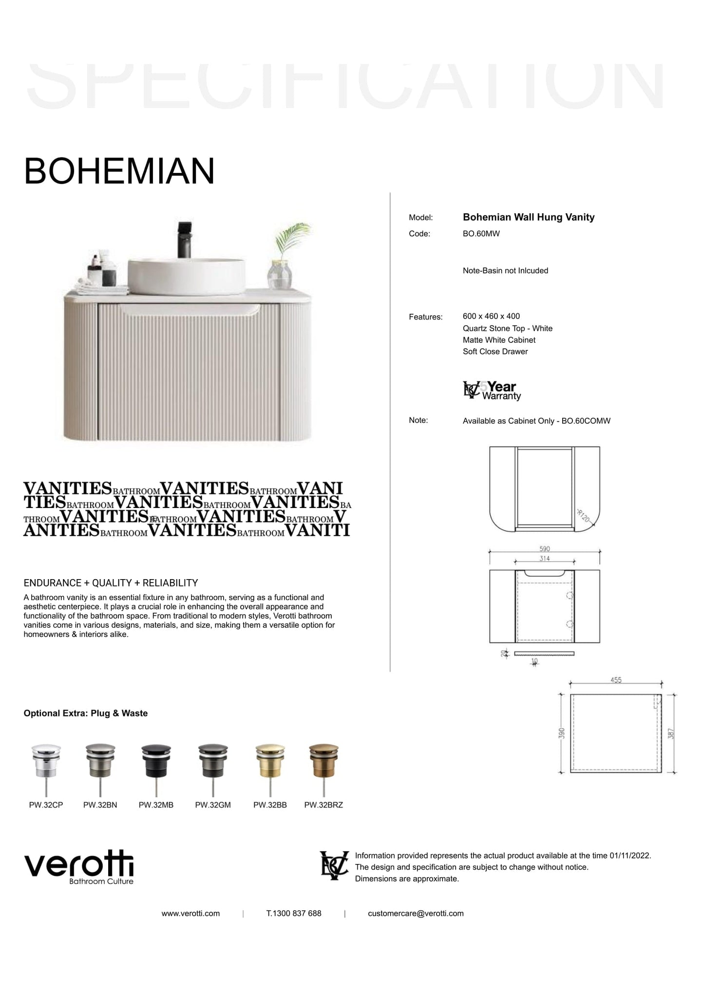 BOHEMIAN 600 VANITY