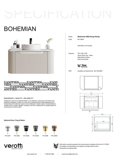 BOHEMIAN 750 VANITY
