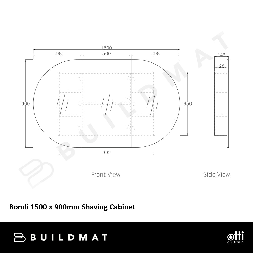 Otti Bondi 1500 Woodland Oak Shaving Cabinet