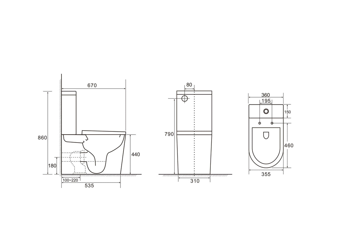 Berlin Tornado Rimless Back-to-Wall Toilet Suite