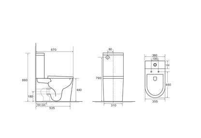 Berlin Tornado Rimless Back-to-Wall Toilet Suite