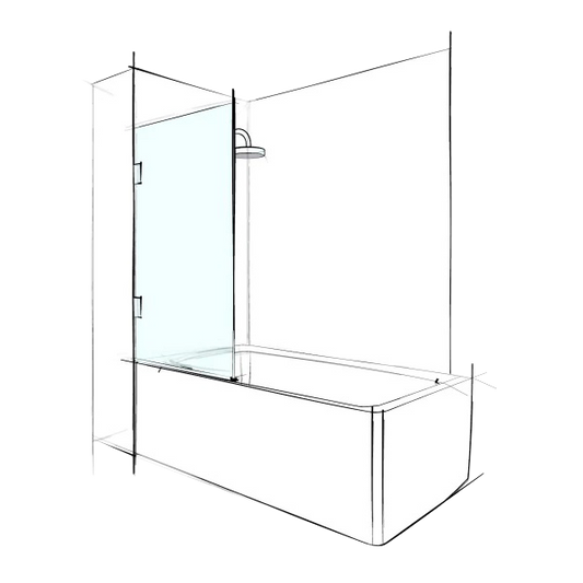 Custom Frameless Bathscreen Swing Panel (From Wall) - Up to 1000 / TruClear+ / Hinged