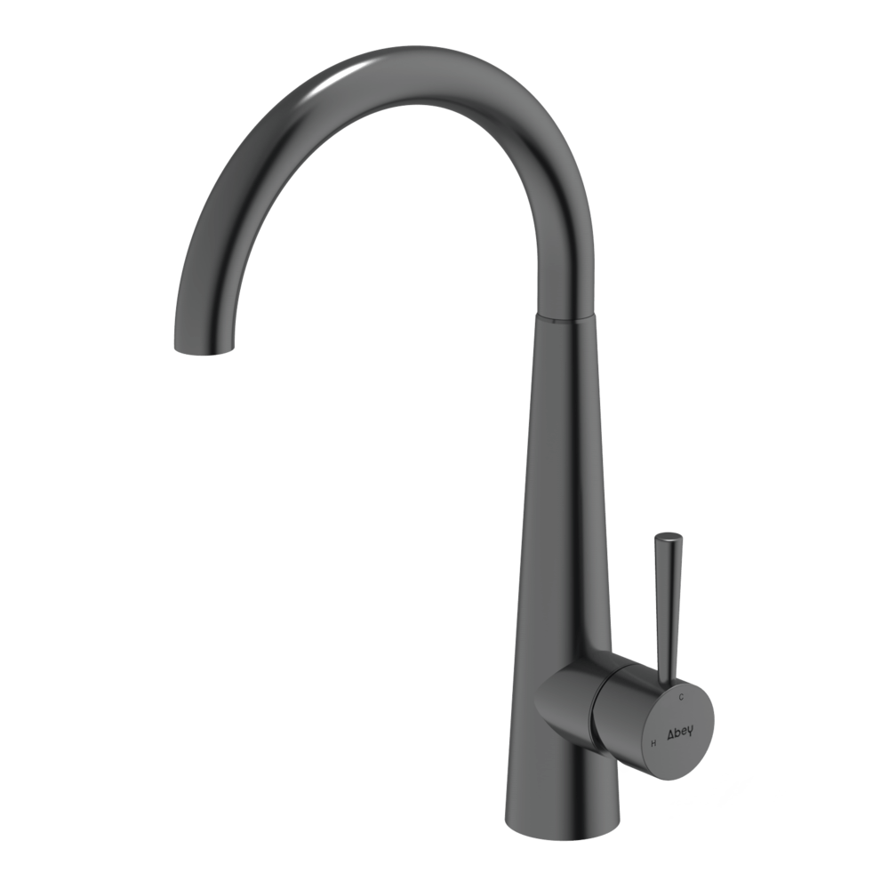 304 Gooseneck Bar Sink Mixer - Black Pearl