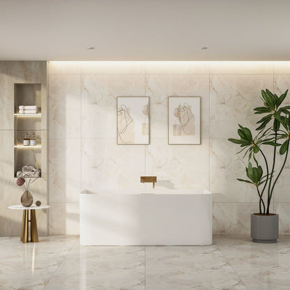 Bullion Ultra-Thin Back-to-Wall Bathtub - 1500mm / Gloss White