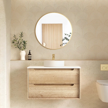 Otti Byron 900mm Natural Oak Wall Hung Vanity