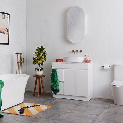 Nero Bianca Freestanding Bath Mixer with Handshower