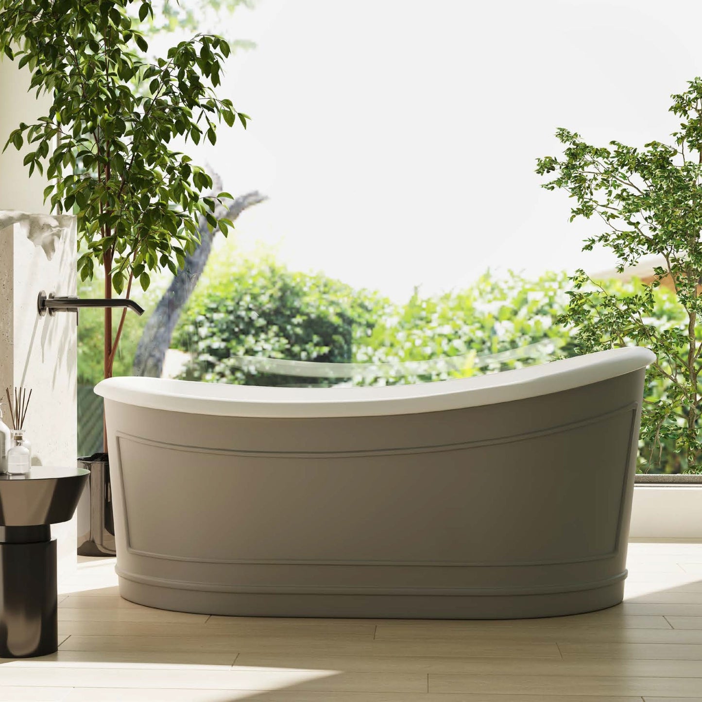 BELBAGNO RITZ FREESTANDING BATHTUB MATTE GREY AND  1676MM