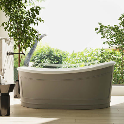 BELBAGNO RITZ FREESTANDING BATHTUB MATTE GREY AND  1676MM