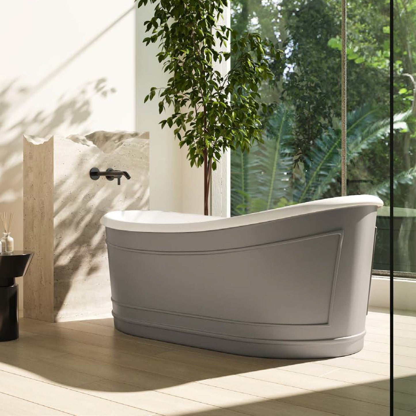 BELBAGNO RITZ FREESTANDING BATHTUB MATTE GREY AND  1676MM