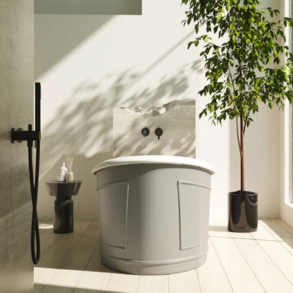 BELBAGNO RITZ FREESTANDING BATHTUB MATTE GREY AND  1676MM