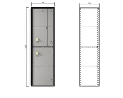 Boston Matte Grey Tall Boy 1200 x 350 x 300mm
