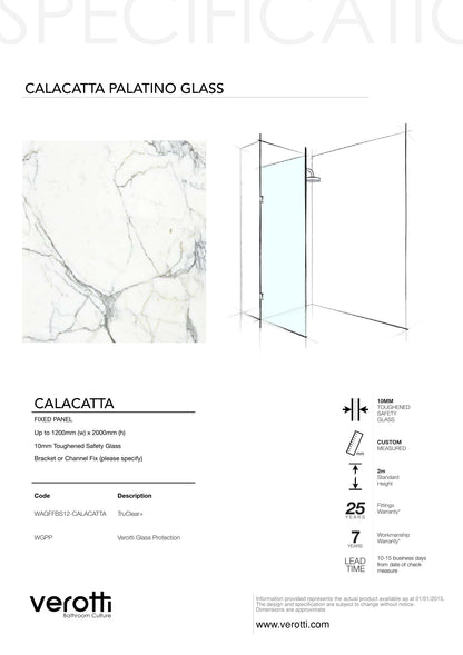 CALACATTA - Up to 1200 x 2000 / TruClear+ / Concealed Channel Matte Black