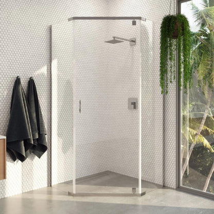 DECINA CASCADE SEMI-FRAMELESS ANGLE PIVOT SHOWER SCREEN