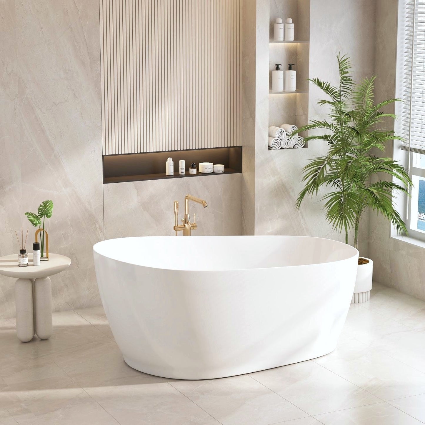 Cannes Freestanding Bathtub - 1500mm / Matt White