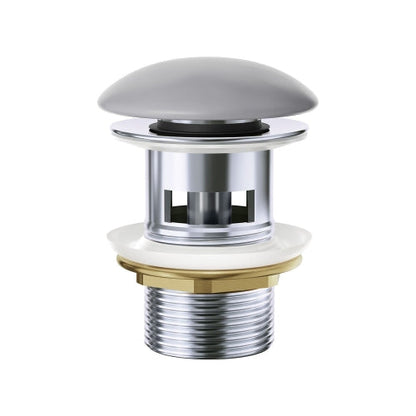 32/40mm Chrome Solid Brass Basin Pop-Up Waste with Ceramic Cap - Light Grey (No Overflow)