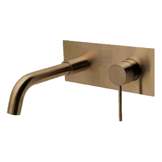 TRIM SET - City Life Inox Lead Free Rectangular Wall Mounted Basin/Bath Mixer W/- 190mm Spout, 6 Star, Includes Wall Breach
