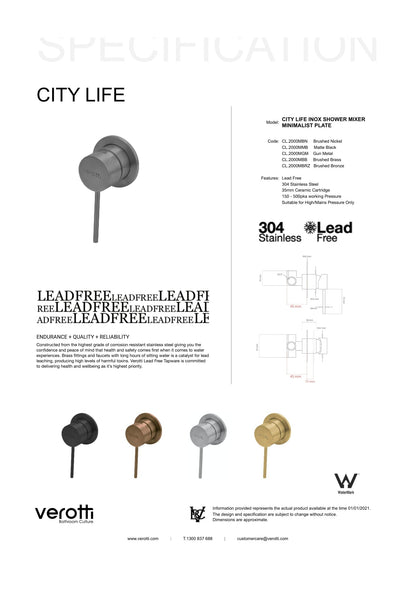 City Life Minimal Shower Or Bath Mixer