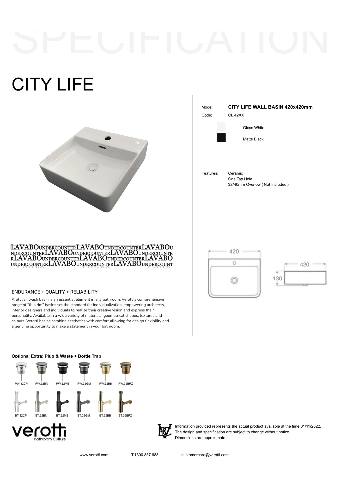 CITY LIFE (W420, D420, H130)