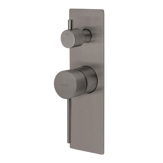 City Life Inox Lead free Shower & Bath Diverter Mixer Soft Rectangular 240mm x 90mm Plate - Bronze