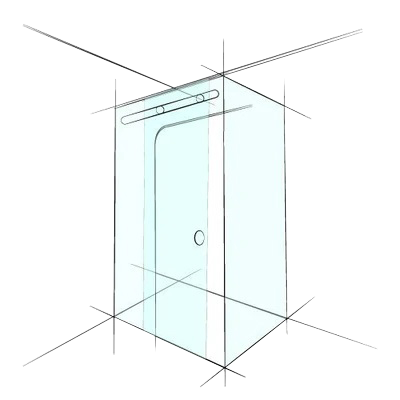 City Life Custom Frameless Sliding Series - Square Corner Set-In - Up to 1200 x 1200 / Grey / Concealed Channel
