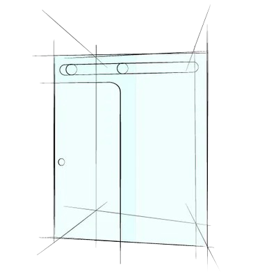 City Life Custom Frameless Sliding Series - Wall-To-Wall (2 Panels) - Up to 1600 / TruClear+ / Bracket