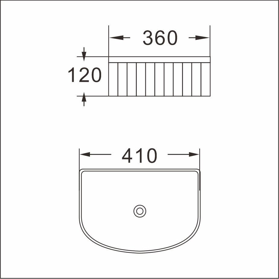 Cora 40 Counter-Top Fluted Arch Basin - Gloss White
