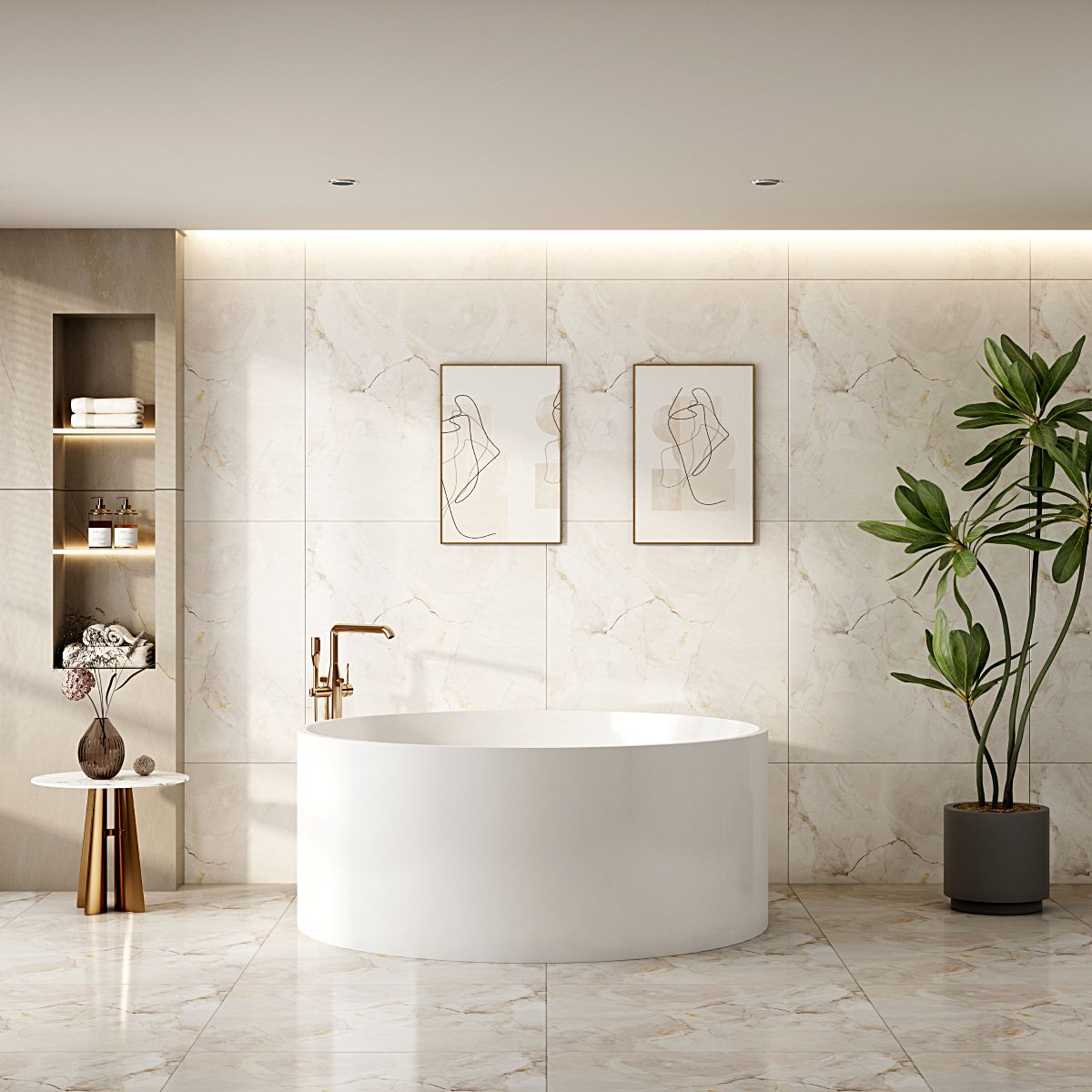 Cole Freestanding Acrylic Bathtub - 1400mm / Gloss White