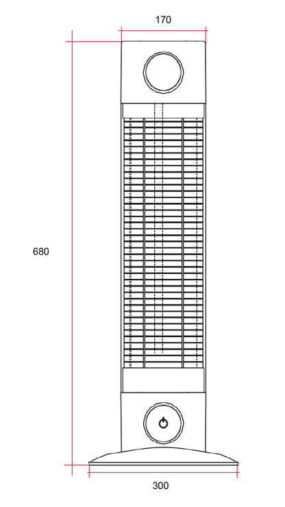 CO1200RB Cedar 1200W Mid-Wave Outdoor Heater
