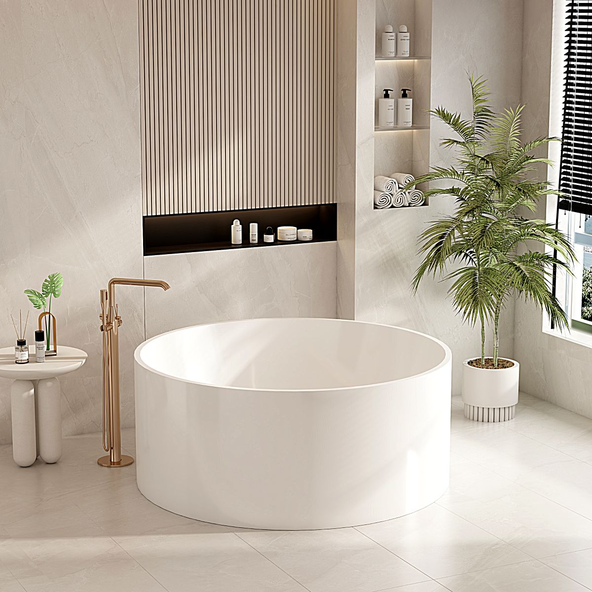 Cole Freestanding Acrylic Bathtub - 1400mm / Gloss White