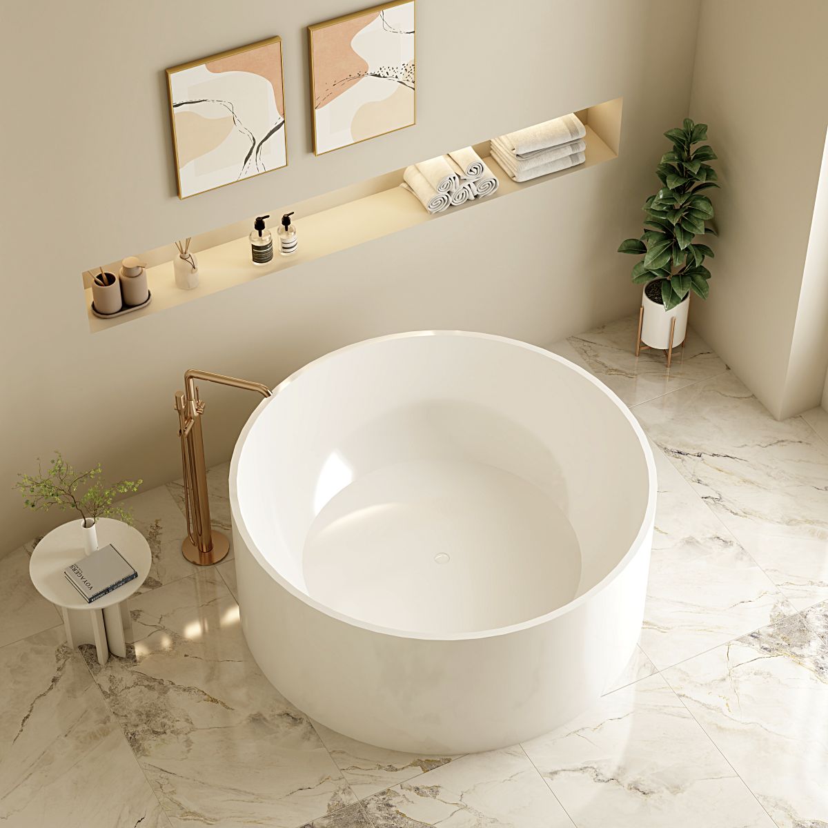 Cole Freestanding Acrylic Bathtub - 1400mm / Gloss White