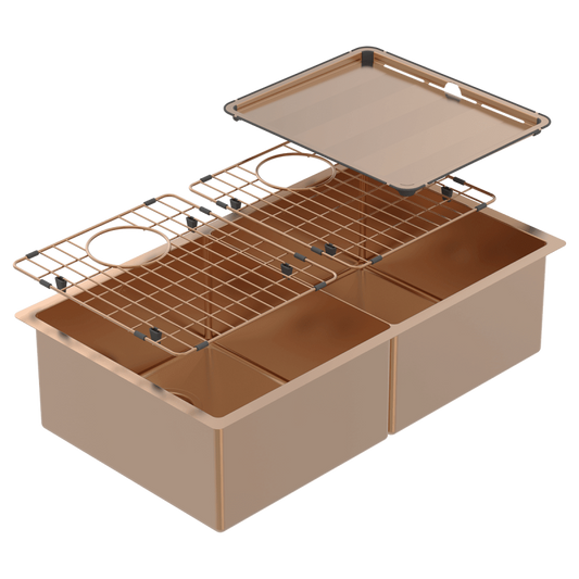 Piazza Double Square Bowl Artisan Copper