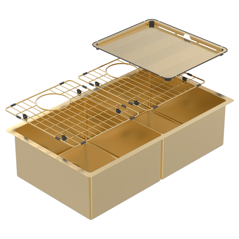 Piazza Double Square Bowl Eureka Gold