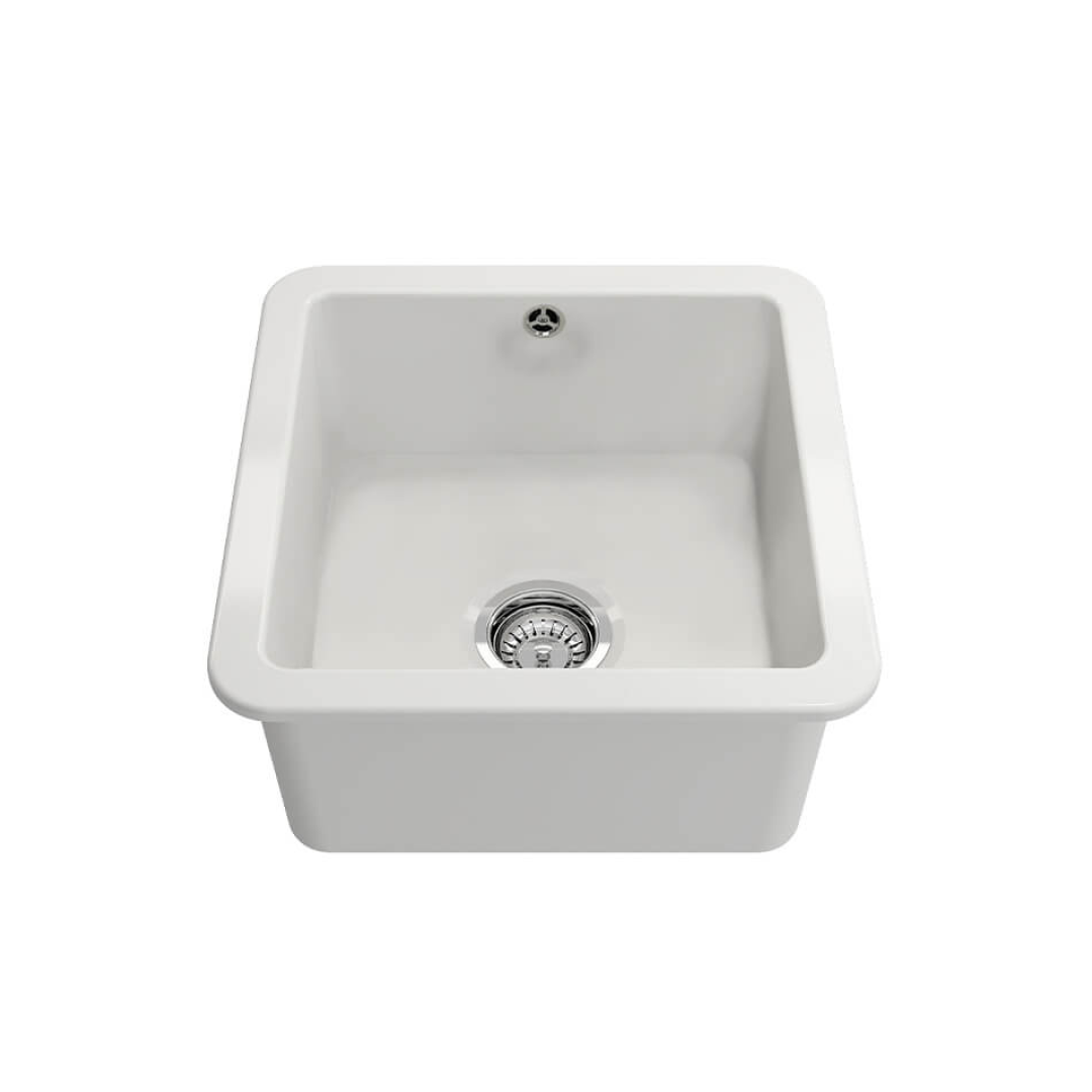Turner Hastings Cuisine 46 Inset or Undermount Fireclay Sink with Overflow