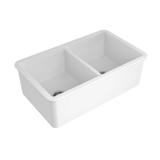 Turner Hastings Cuisine 85 x 46 Double Bowl Inset or Undermount Fireclay Sink