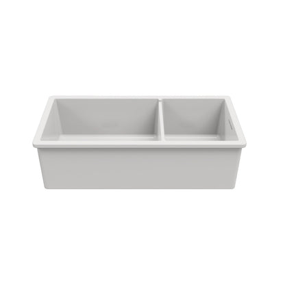 Turner Hastings Cuisine 93 x 48 One and a Half Bowl Inset Undermount Fine Fireclay Sink