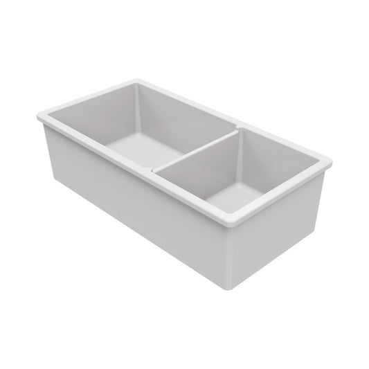 Turner Hastings Cuisine 93 x 48 One and a Half Bowl Inset Undermount Fine Fireclay Sink